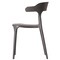 Fabulaxe Modern Plastic Outdoor Dining Chair with Open U Shaped Back, Grey, PK 2 QI004228.GY.2 - alternate 5